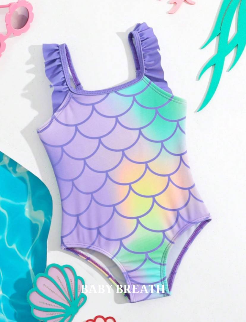 Little Mermaid One Piece Swimsuit | 6M-3Y