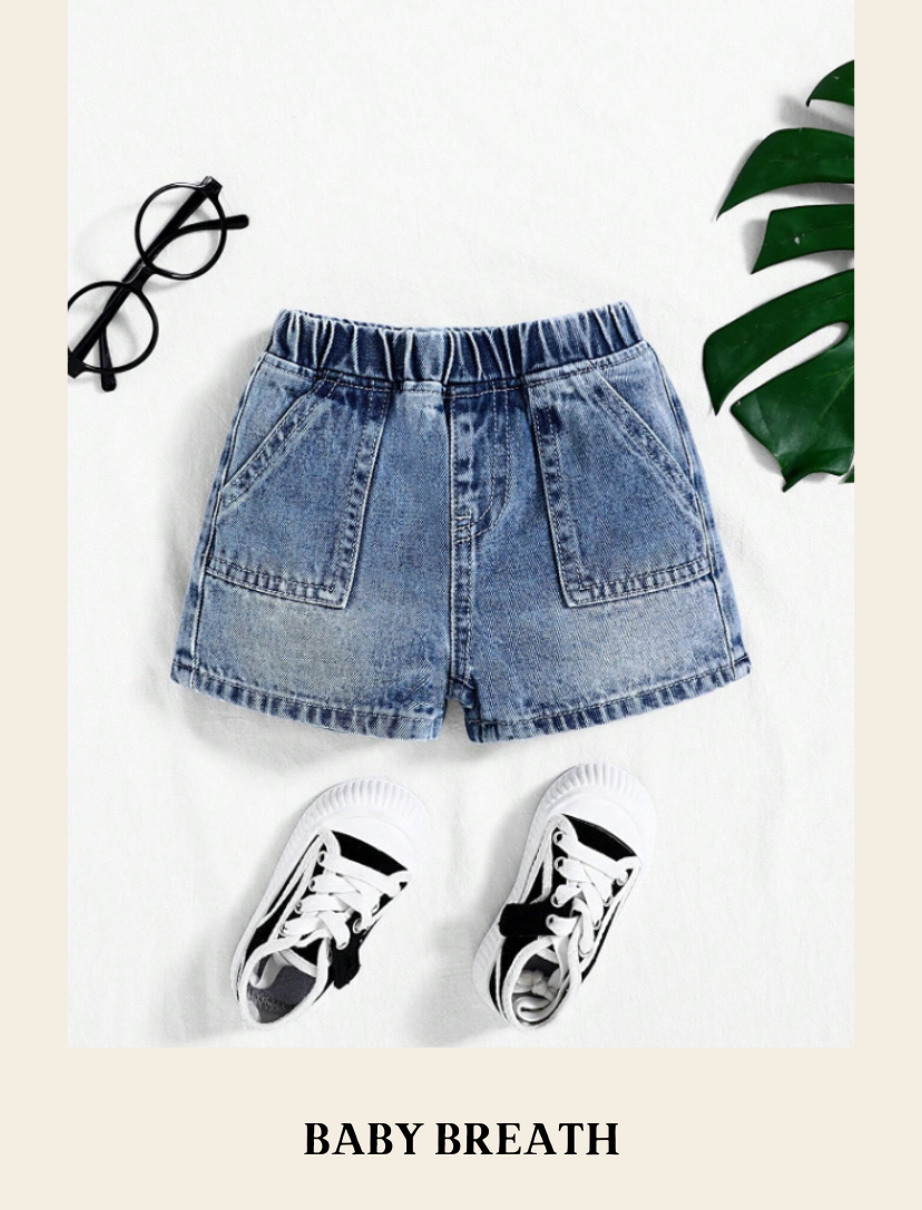 Boys Washed Denim Light Blue Shorts |6M-3Y