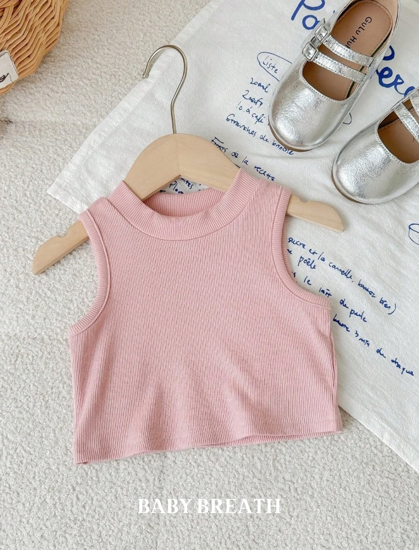 Baby Girls High Neck Ribbed Top | 6M-3Y