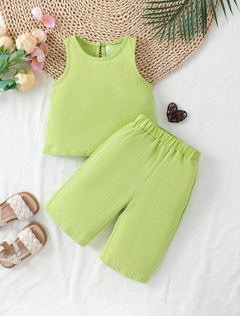 Baby Girls Fashion Green Top & Pant Set | 6M-3Y