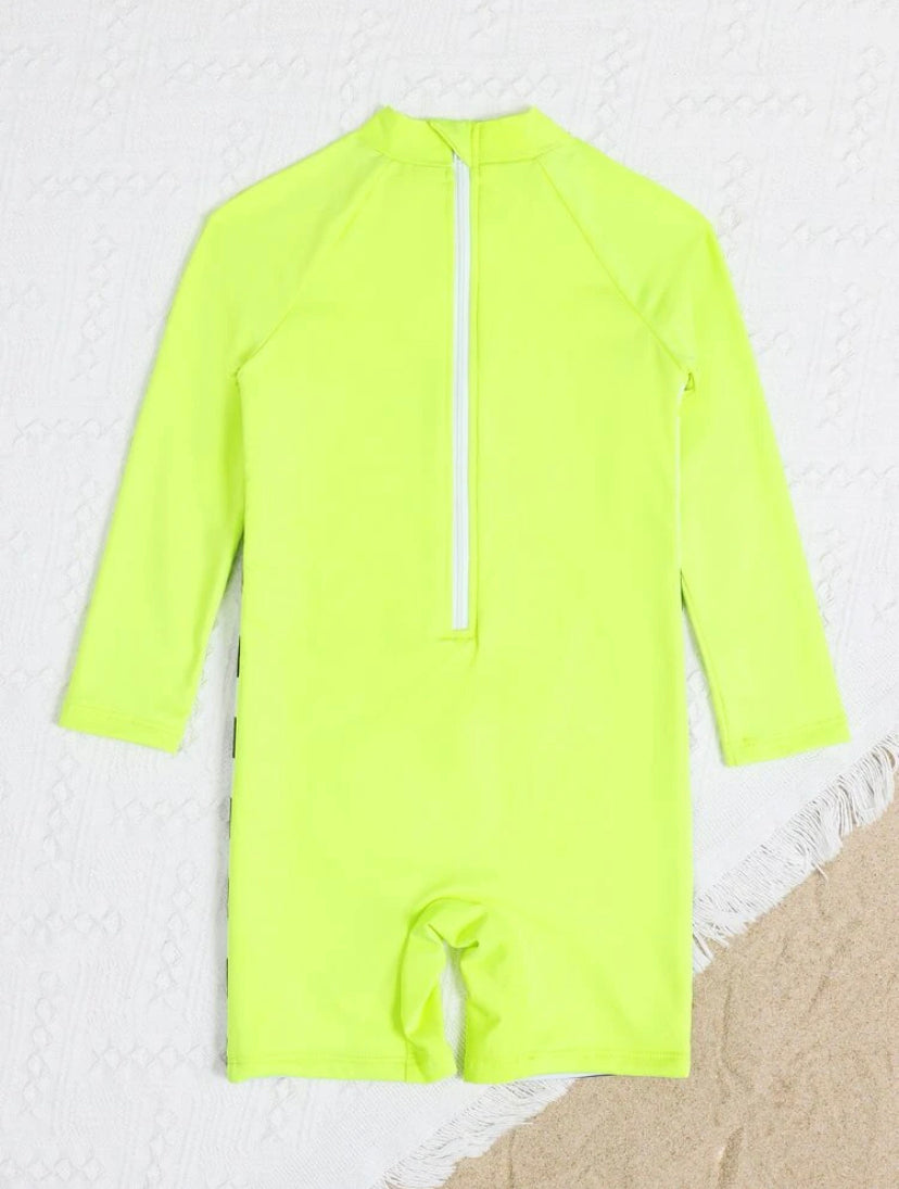 Shark splash boy bright neon one piece |1Y-6Y