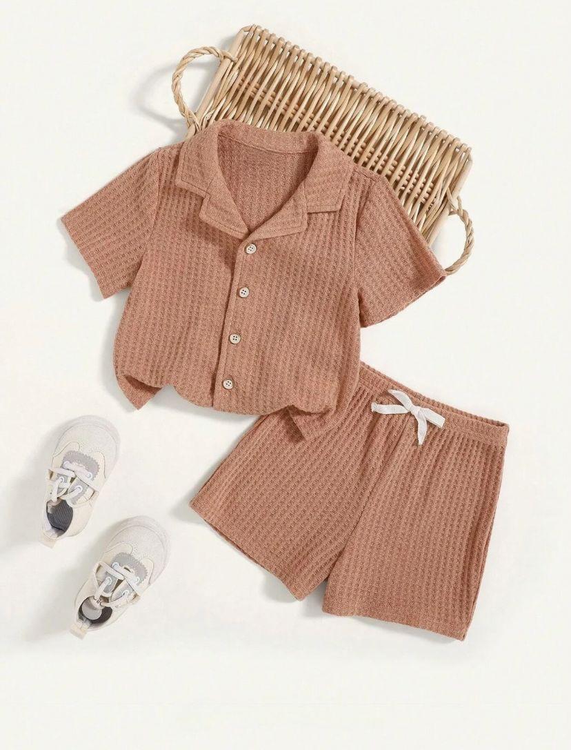 Baby Boys Noah Button Down Shirt & Shorts Set