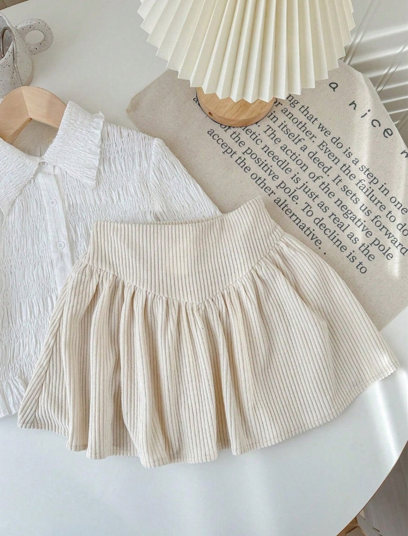 Baby Girls Versatile Corduroy Elastic Waist Skirt | 6M-3Y