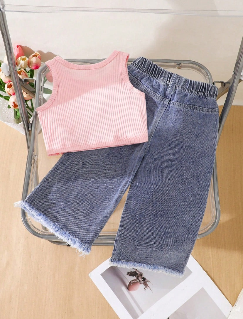 Baby Girls Luna Two Tone Denim | 3M-3Y