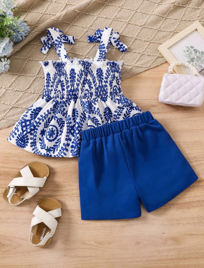 Young Girls Bow Knot Top & Short | 4Y-7Y