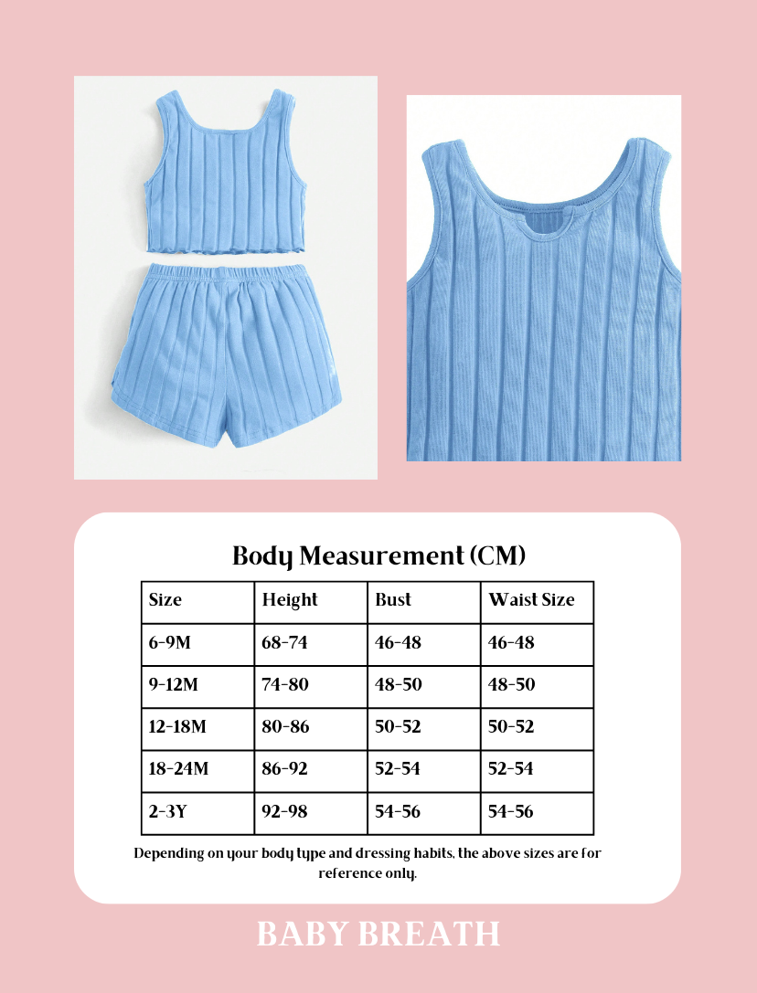 Baby Girls Notch Neck Tank Top & Shorts Set | 6M-3Y