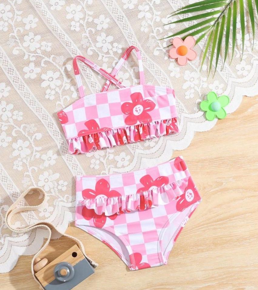 New Born Light White Pink Bikini Set Baby Breath