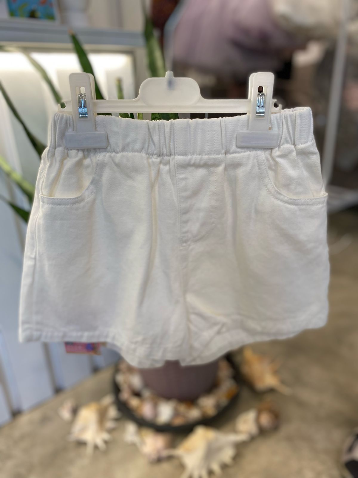 Young Girls White Denim Short