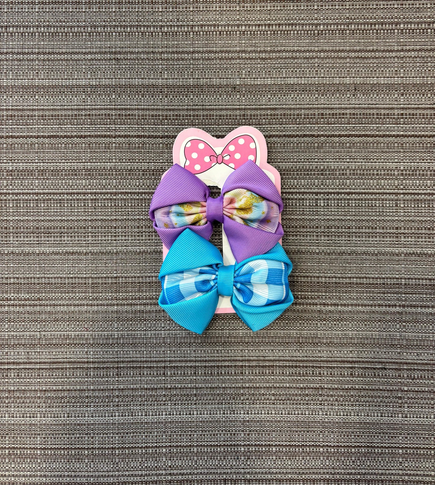 Purple & Blue Bow Clips