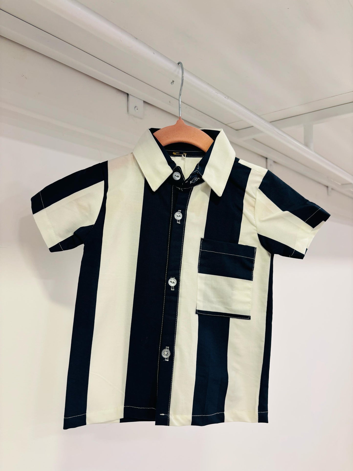 White & Blue Stripes Shirt