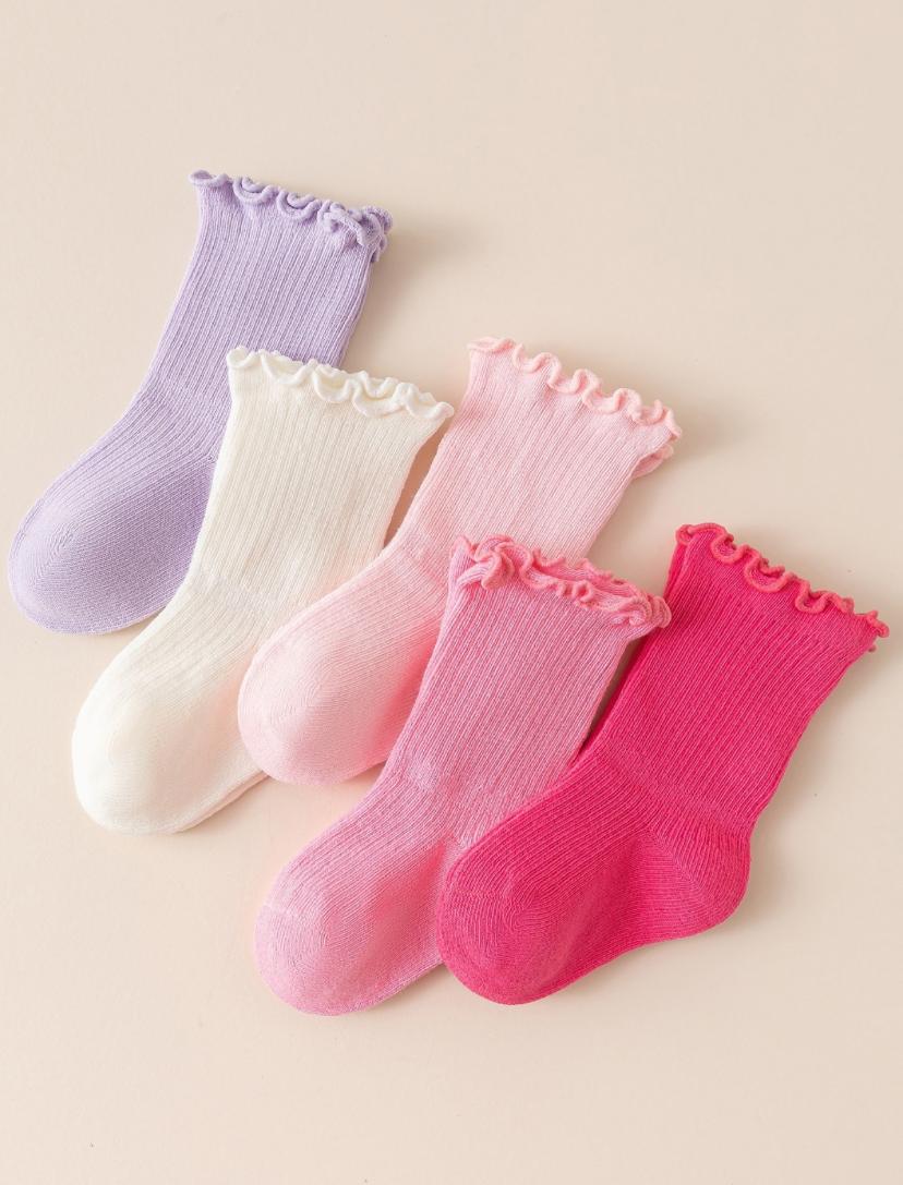 Seamless Toe Lace Ruffle Socks With Mushroom Ears