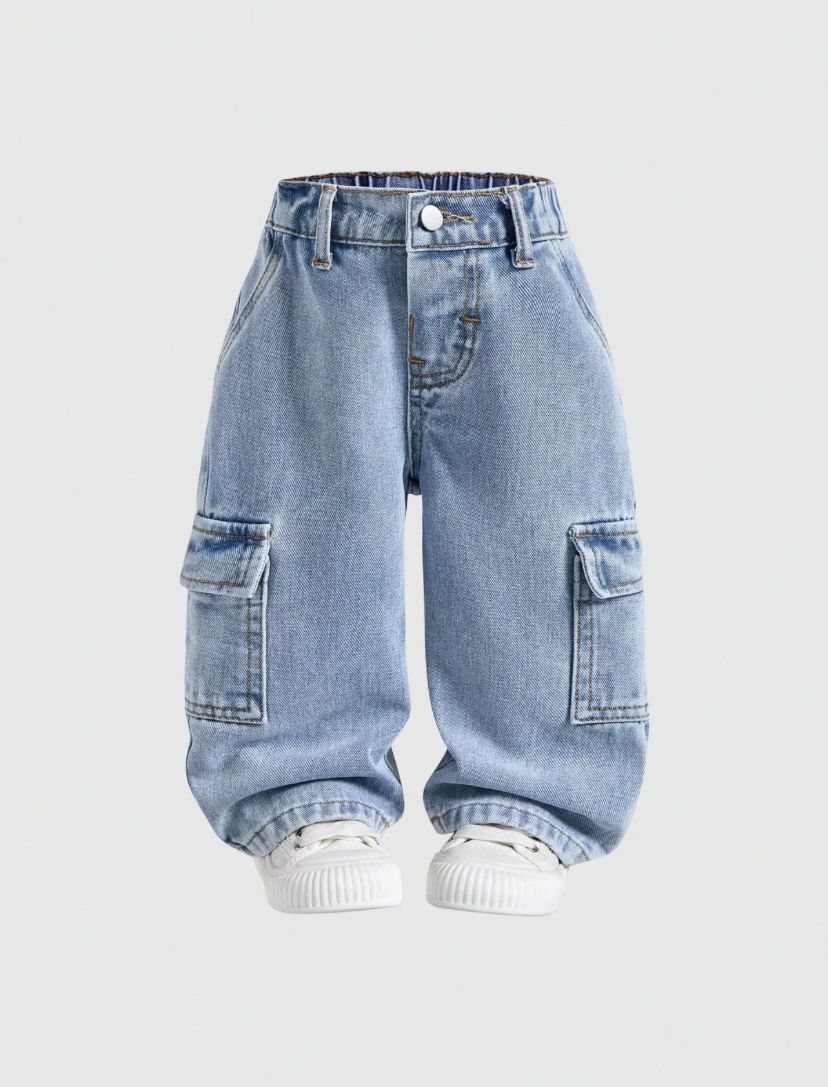 Stonewashed Loose Fit Side Pocket Jeans | 6M - 3Y