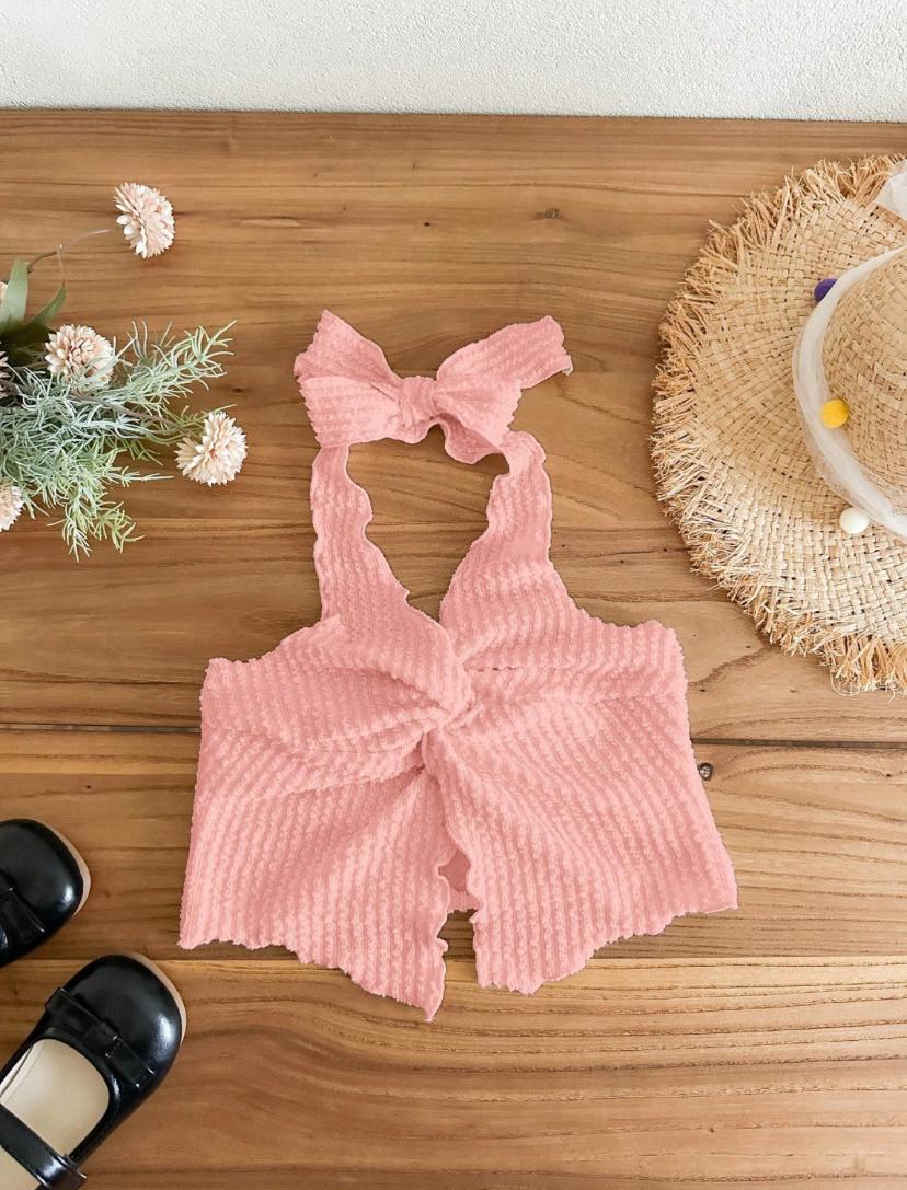 Young Girls Pink Color Knit Camisole Top | 4Y - 7Y