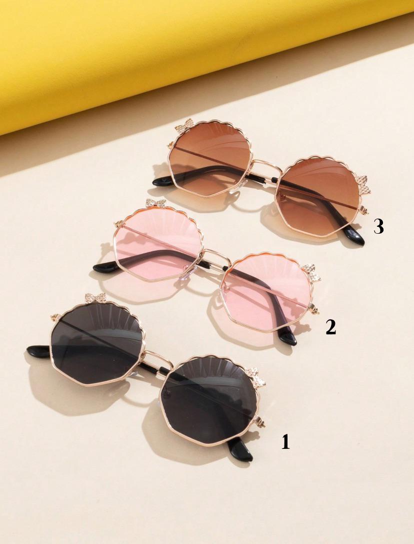 Gold Rimmed Bow Shape Shades