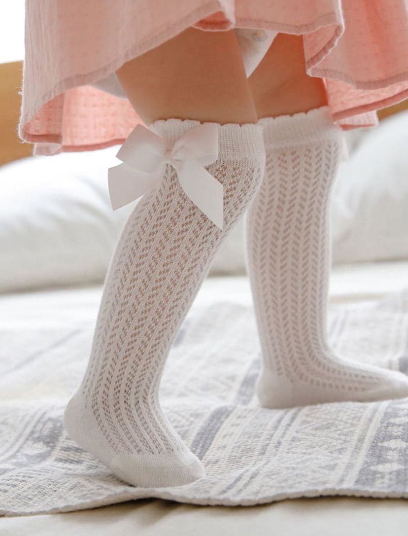 Bow Decor Over The Knee Socks