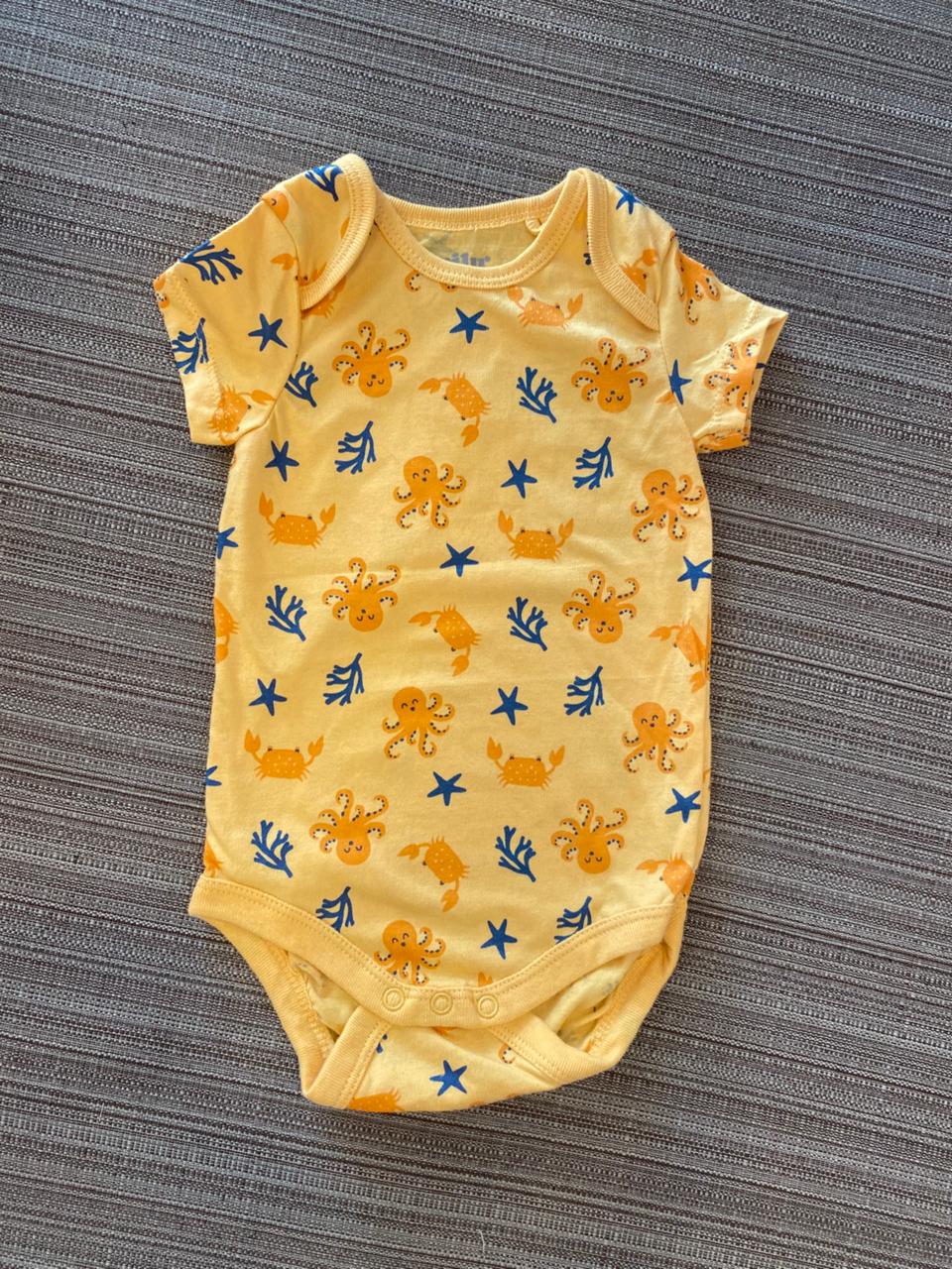 Aklesh Yellow Printed Baby Suits | 3-6M