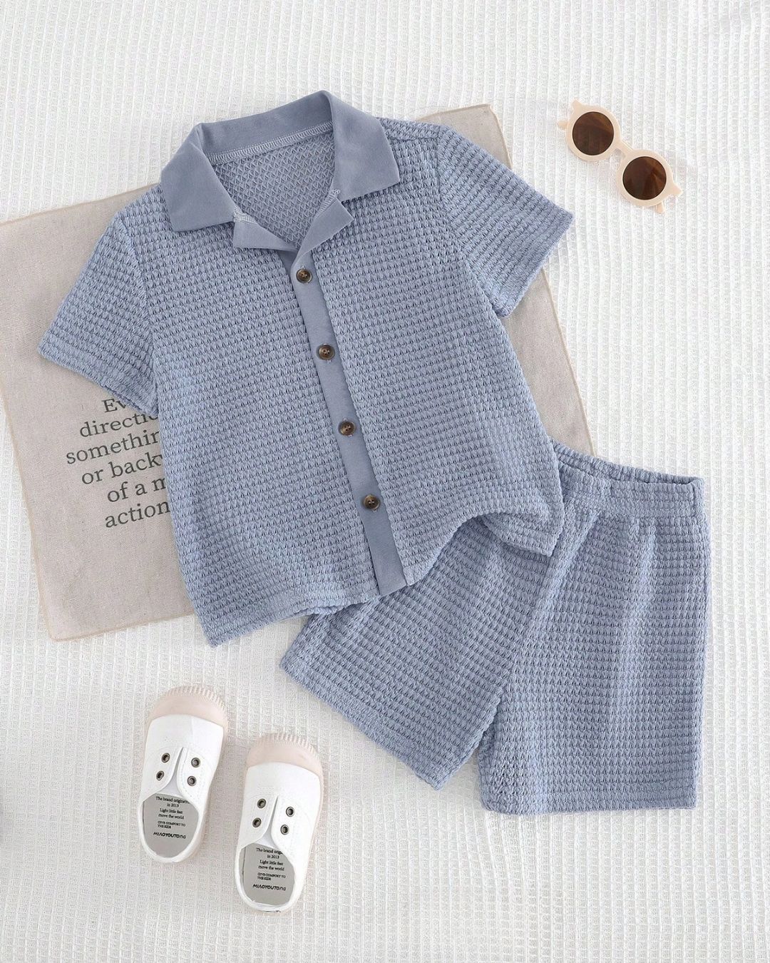 Young Boys Summer Casual Top & Elastic Waist Shorts Set | 4Y - 7Y