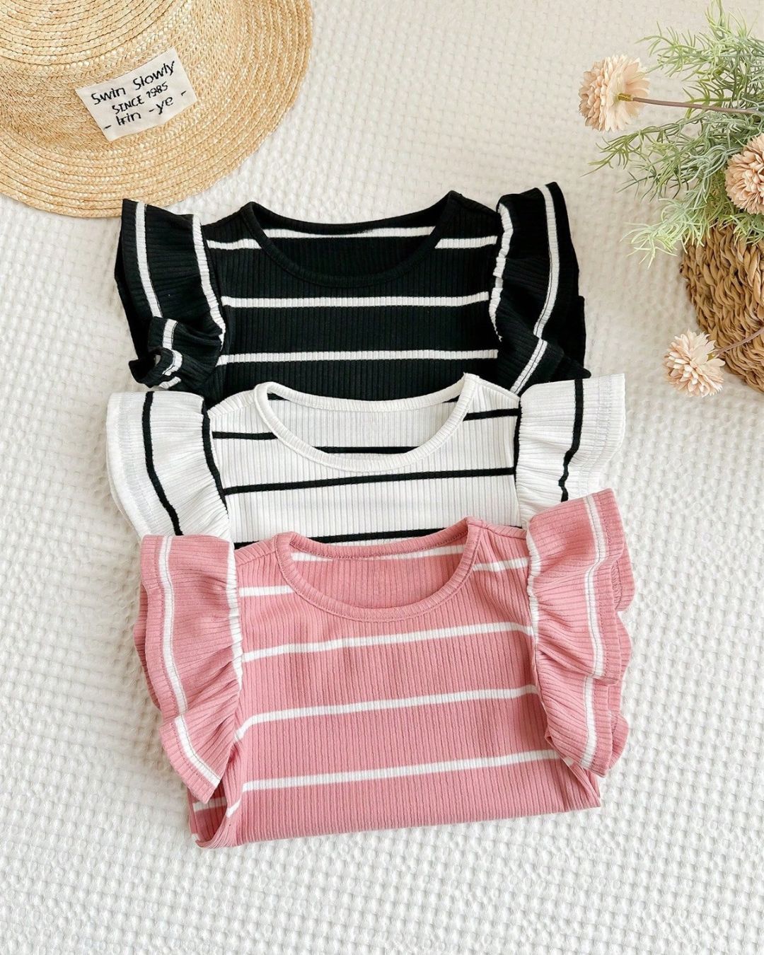 Baby Girls Striped Sleeveless Tops | 6M - 3Y