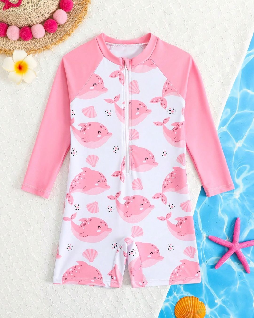 Baby Girls Cute Fish Printed Swimsuit | 6M - 3Y