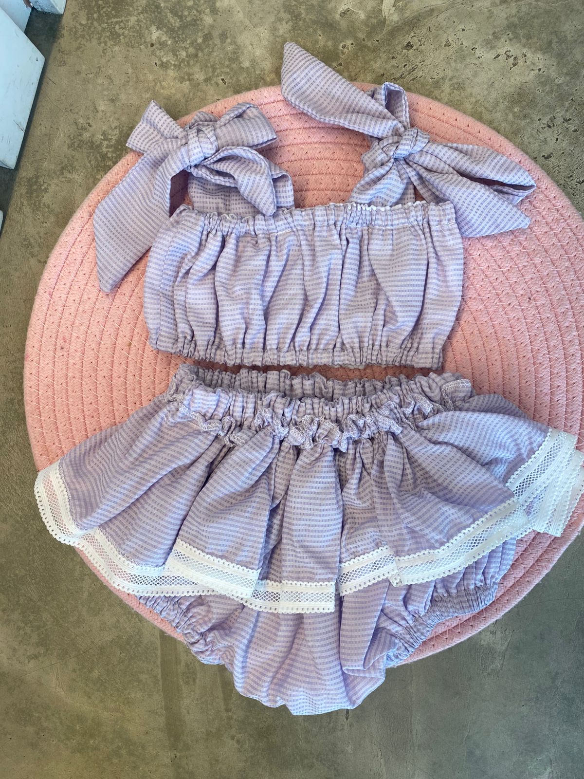 FNB Lilac (white lace) Two Pcs Set