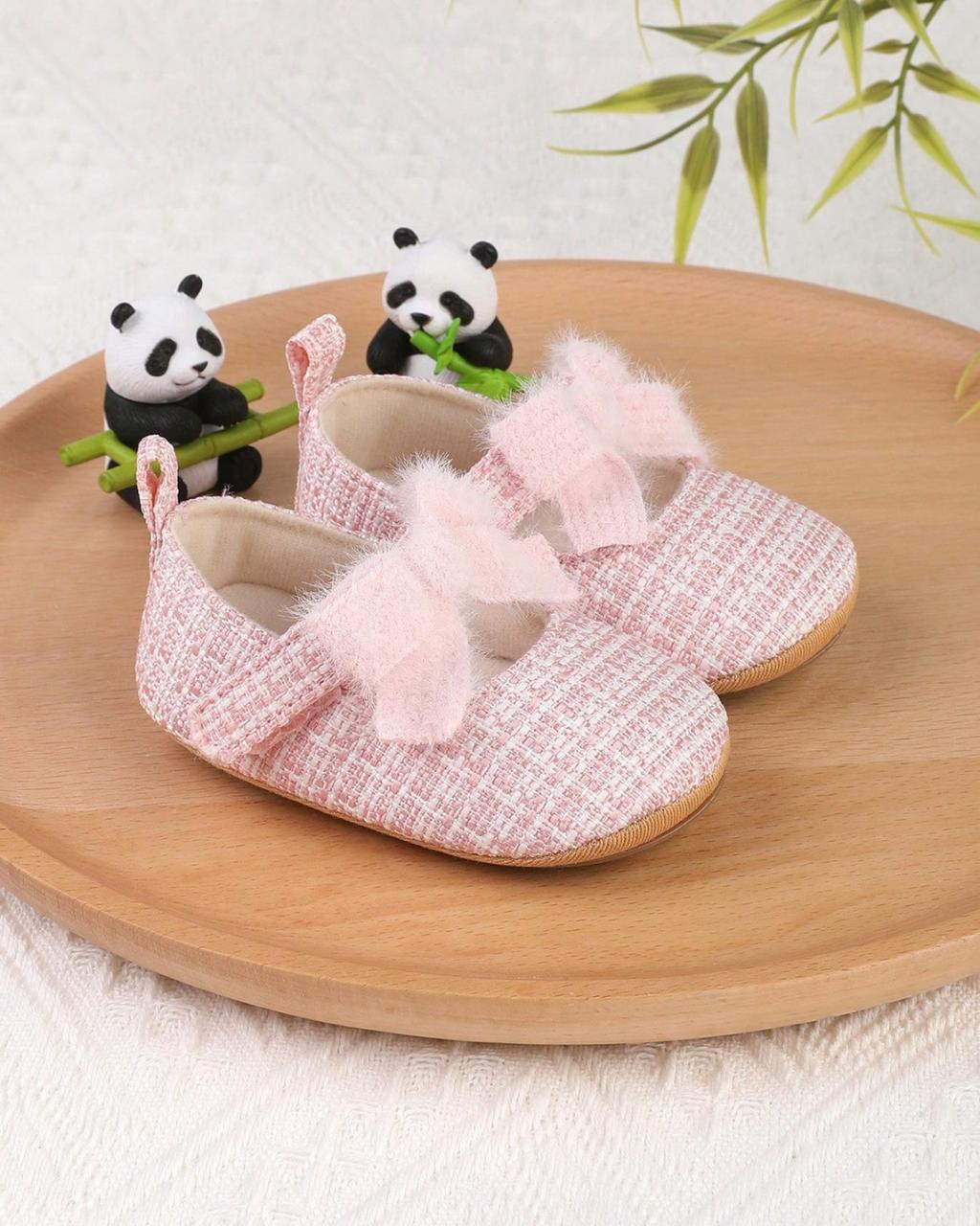 Baby Pink Fluffy Bows Shoes
