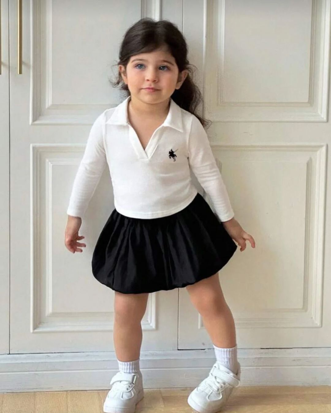 Baby Girls Long Sleeve Collared Top & Skirt Set | 6M - 3Y