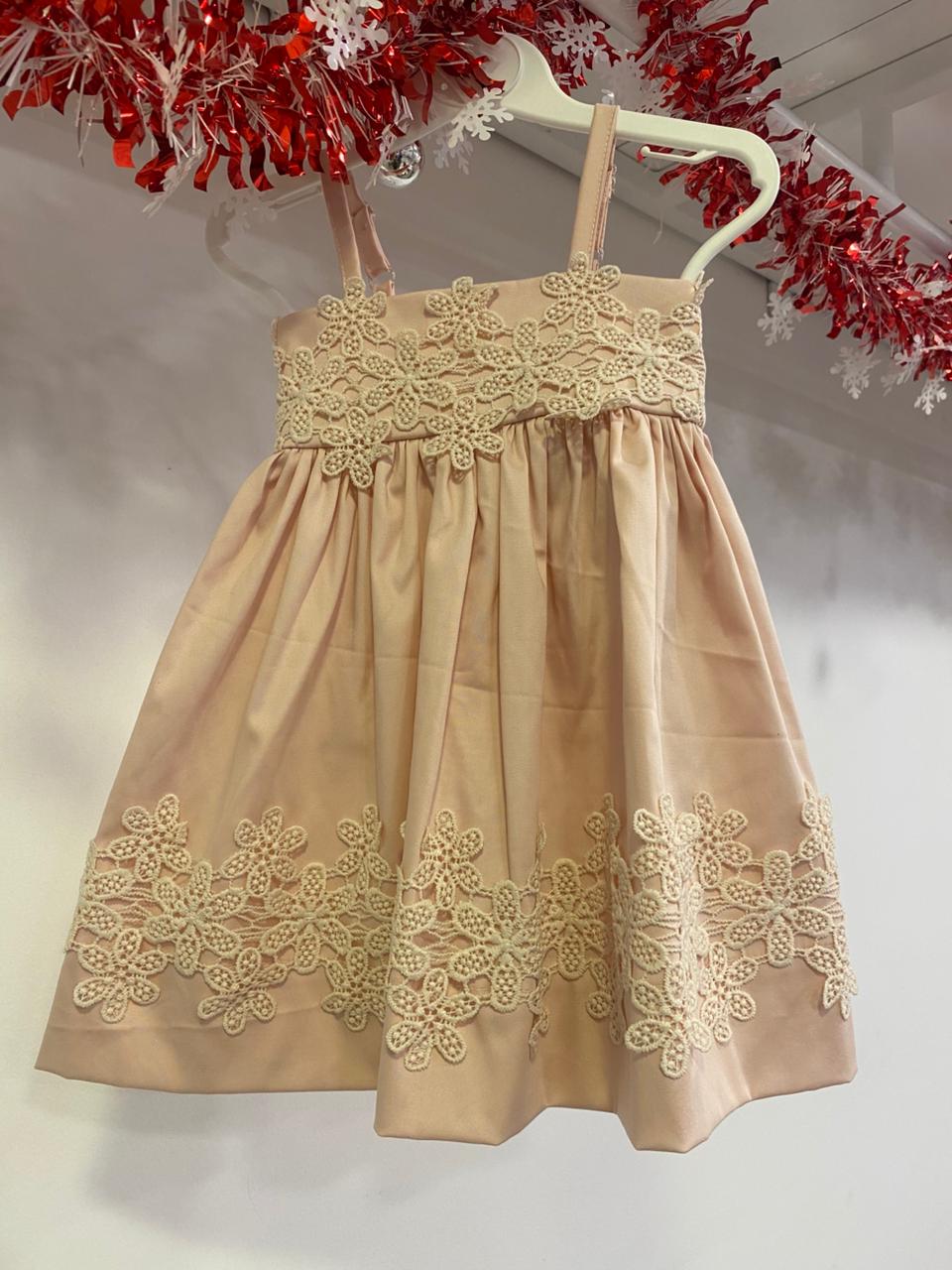 Shells Lite Pink Lace Top Dress | 6M