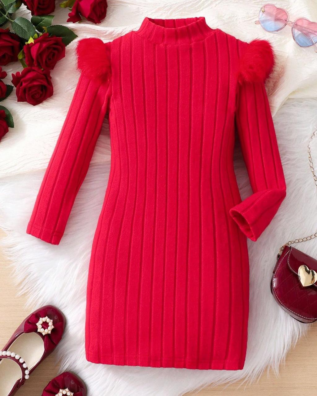 Young Girls Long Sleeve Bodycon Fit Dress | 4Y - 6Y