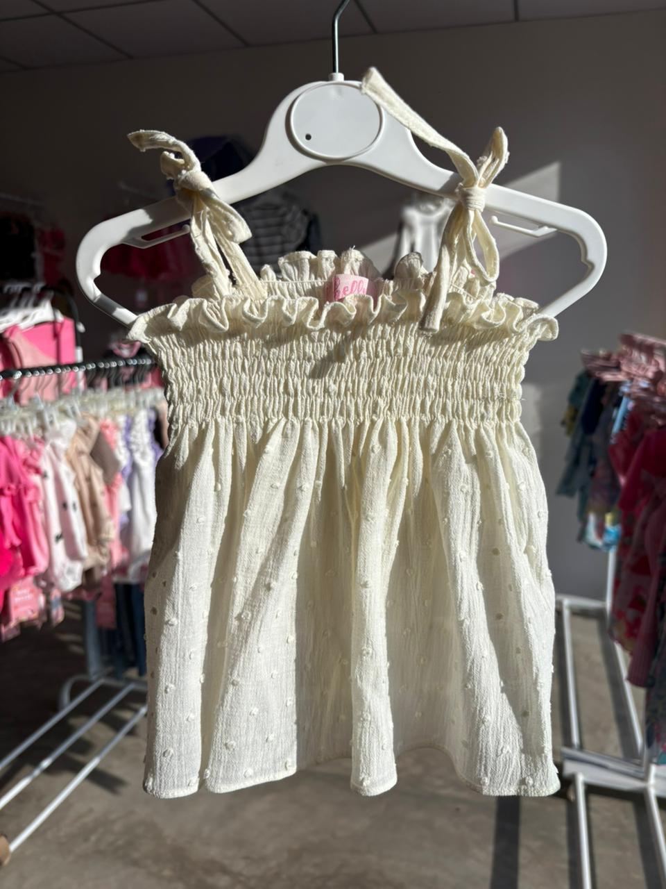 Shells White Smock Dress | 3M