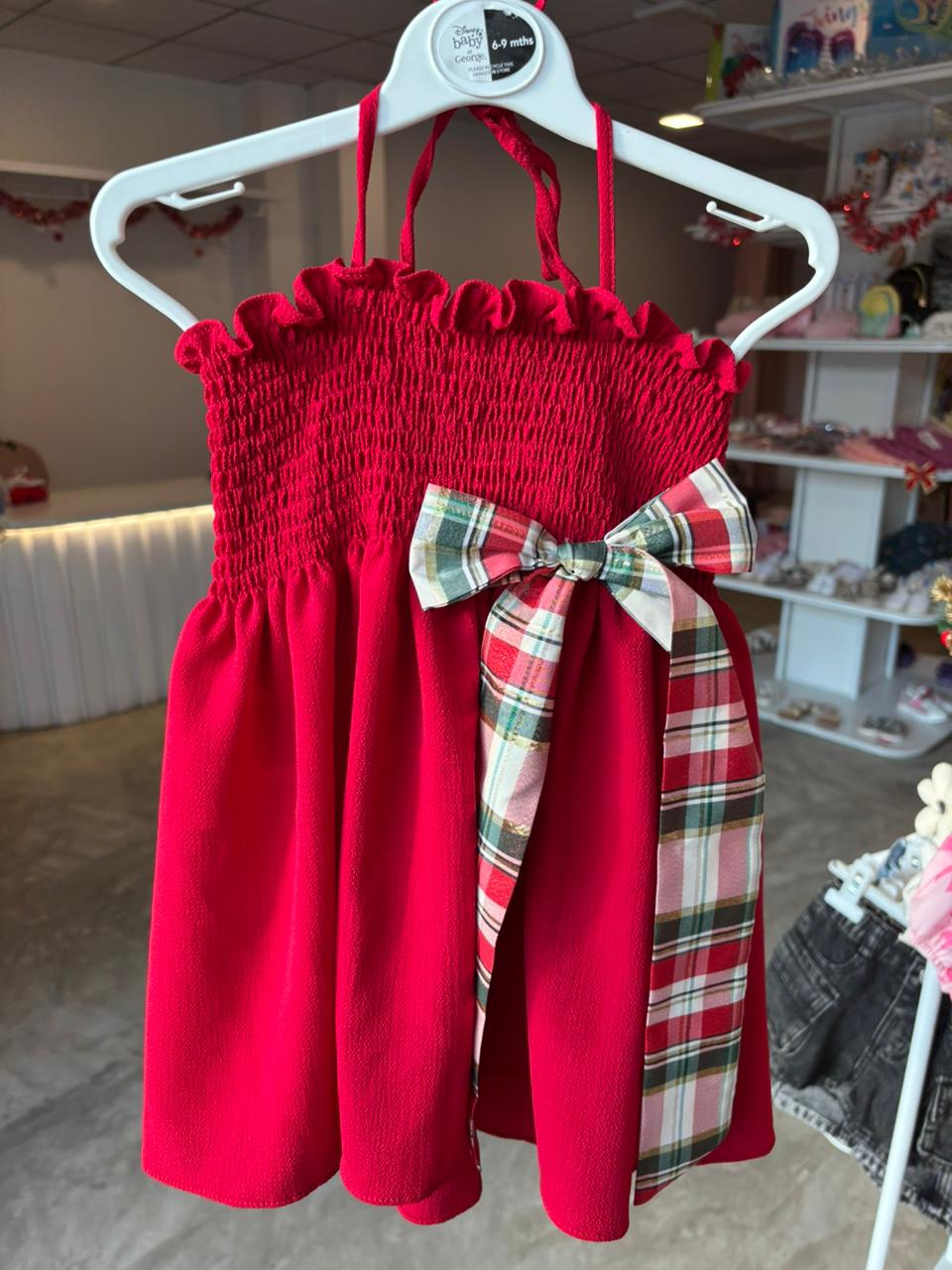Shells Red Long Bow Dress