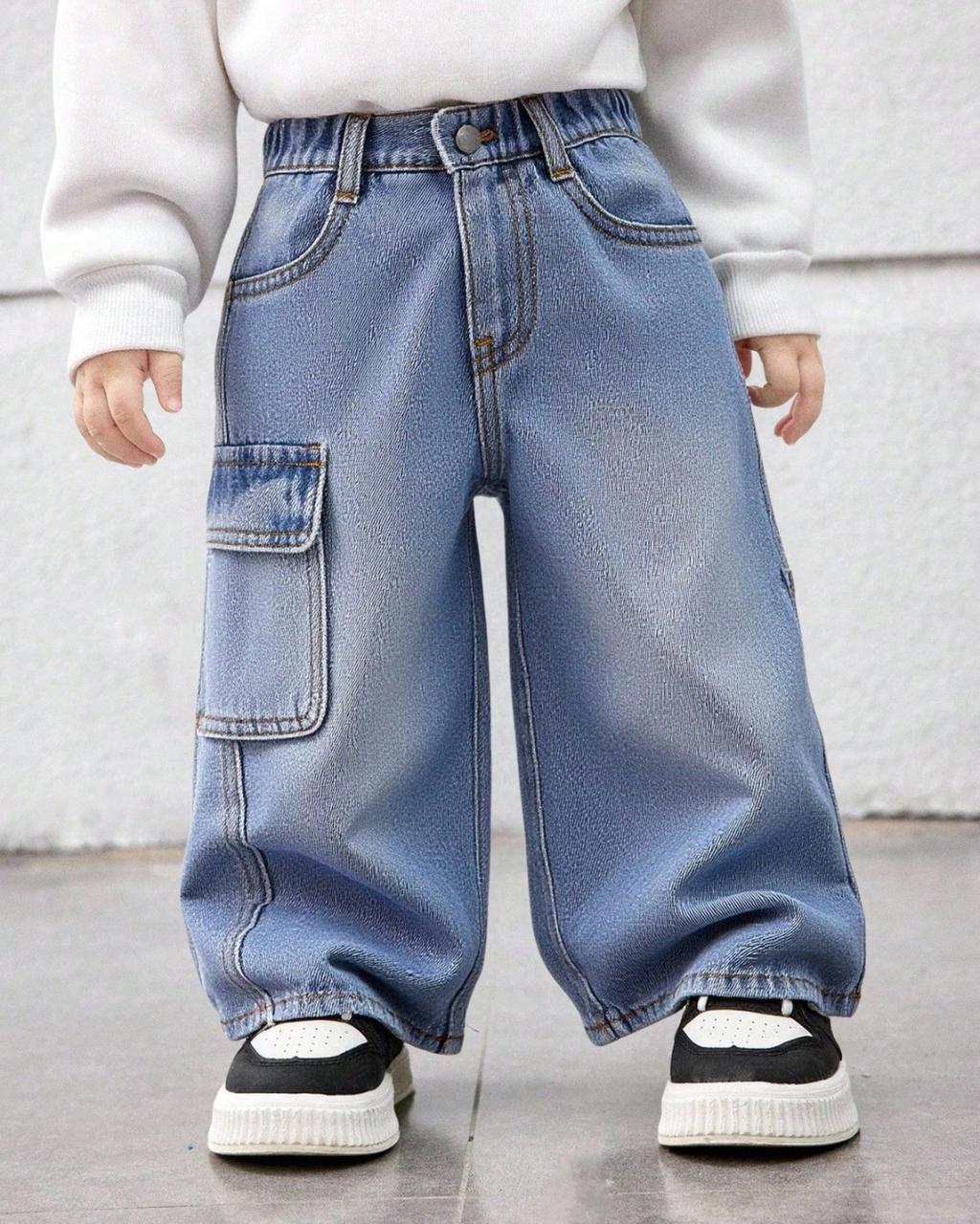Baby Girls/Boys Vintage Distressed Blue Denim | 6M - 3Y