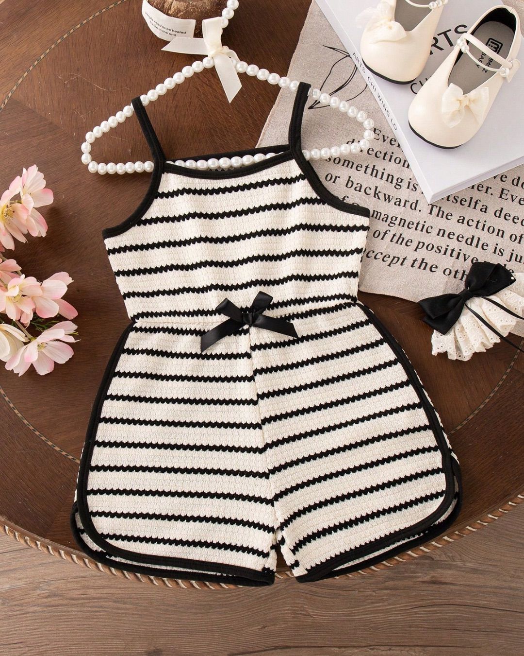 Young Girls Stripe Knit Romper | 4Y - 7Y