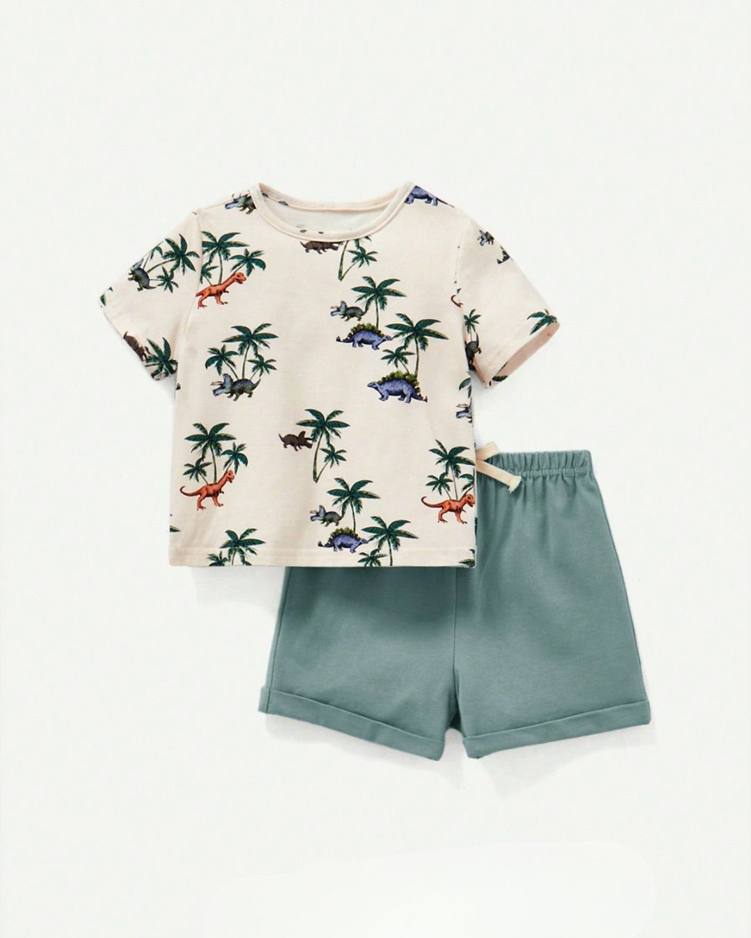 New Born Casual Short-Sleeve Crew Neck T-Shirt & Short Set | 0-1M