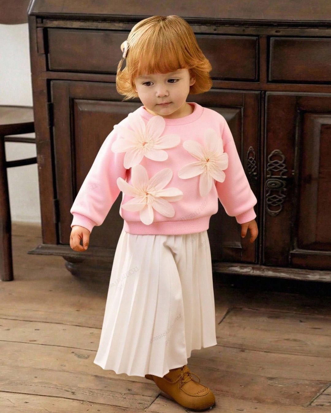 Baby Girls Floral Patten Sweatshirt & Skirt Set | 6M - 3Y