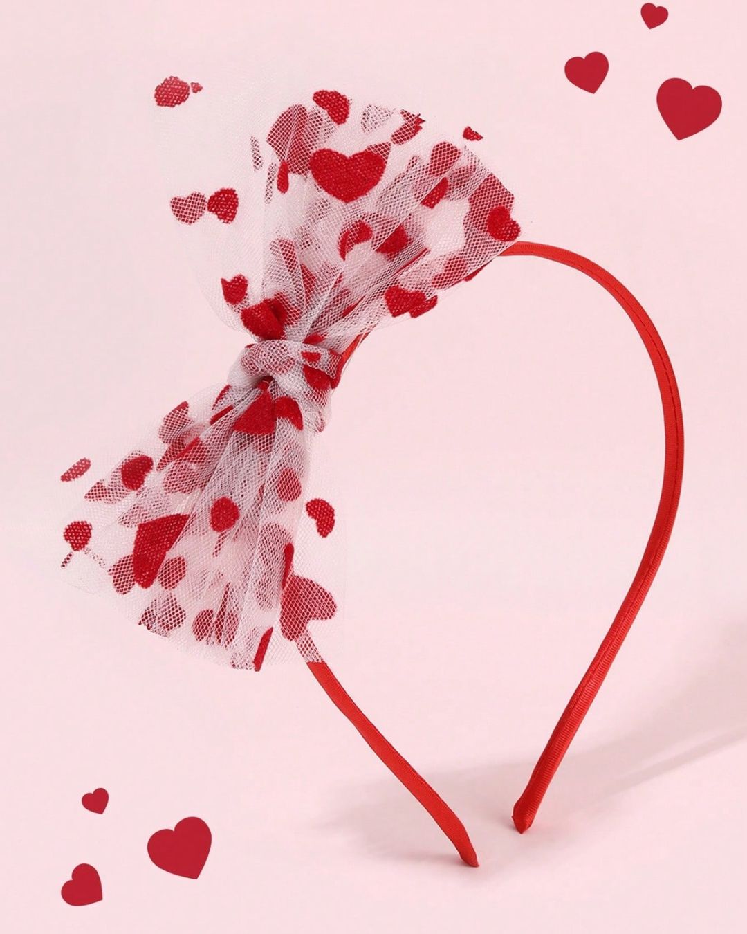 Red Heart Tulle Bow Headband