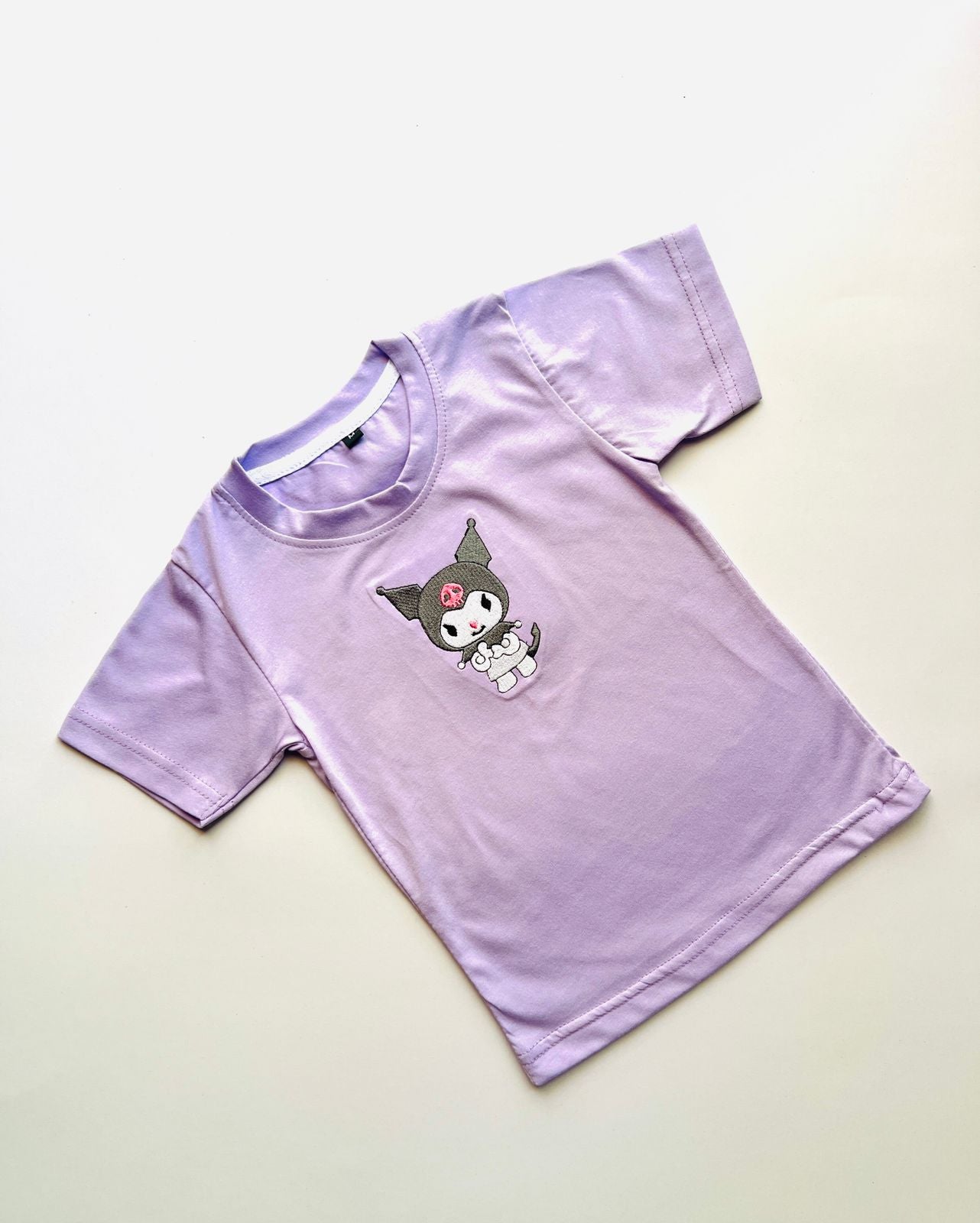 TCB Kuromi Embroidery Purple Color Kids T-shirt