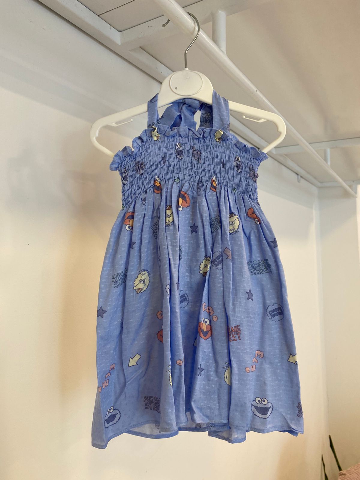 Shells Blue Printed Smoke Dress