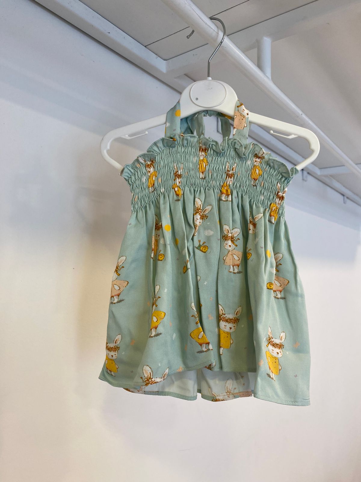 Shells Green Printed Smoke Dress