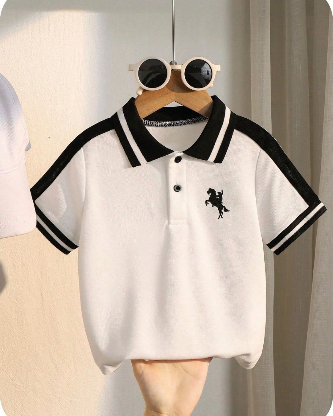 Young Boys Casual Comfortable Versatile Graphic Colorblock Short Sleeve Polo Shirt | 4Y - 7Y