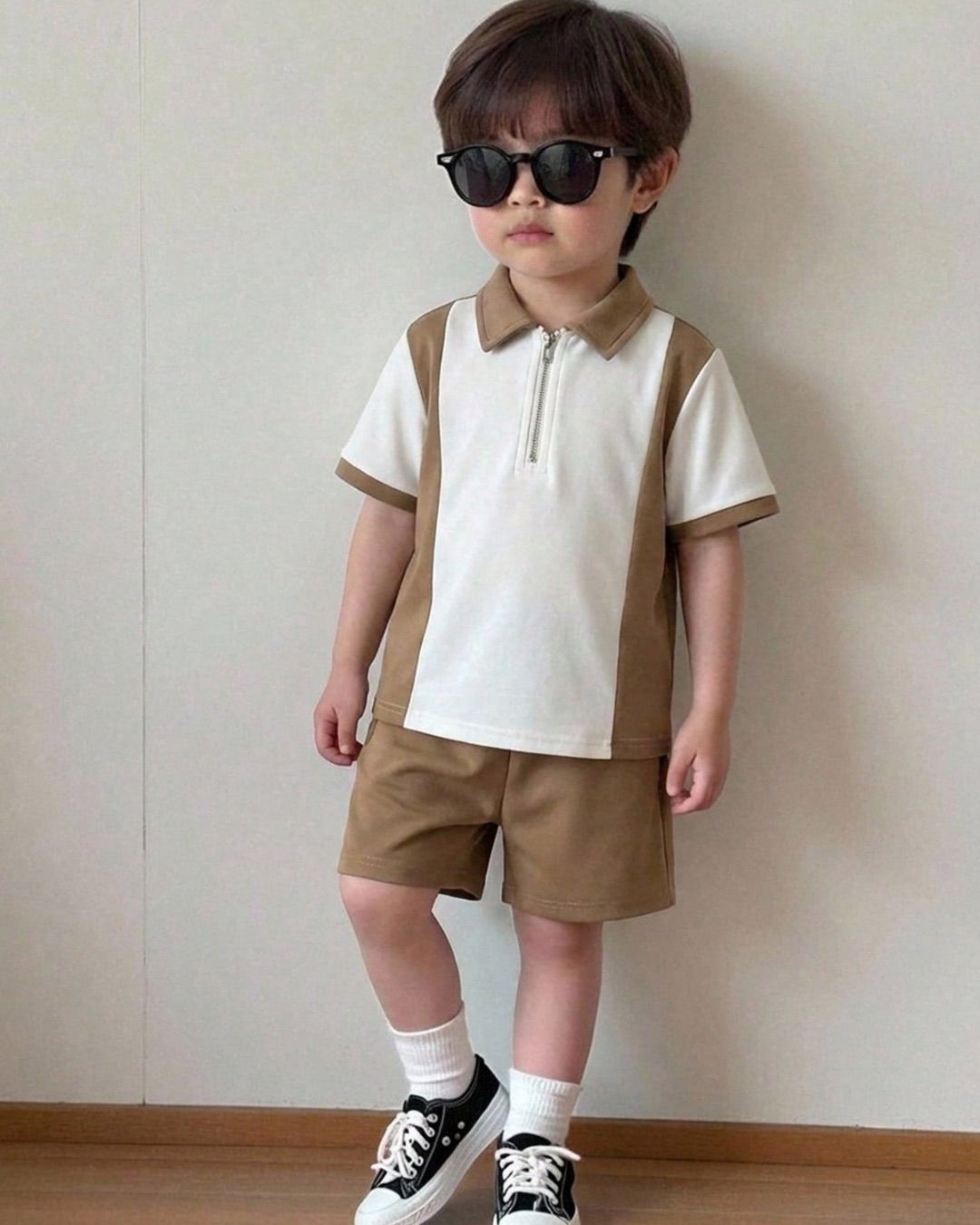 Young Boys Casual School Polo Collar Short Sleeve Top & Shorts Set | 4Y - 7Y