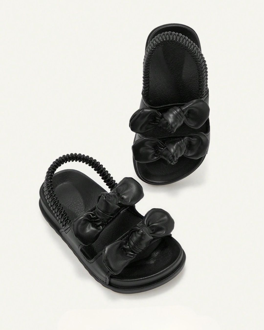 BB Black Color Bowknot Sandals