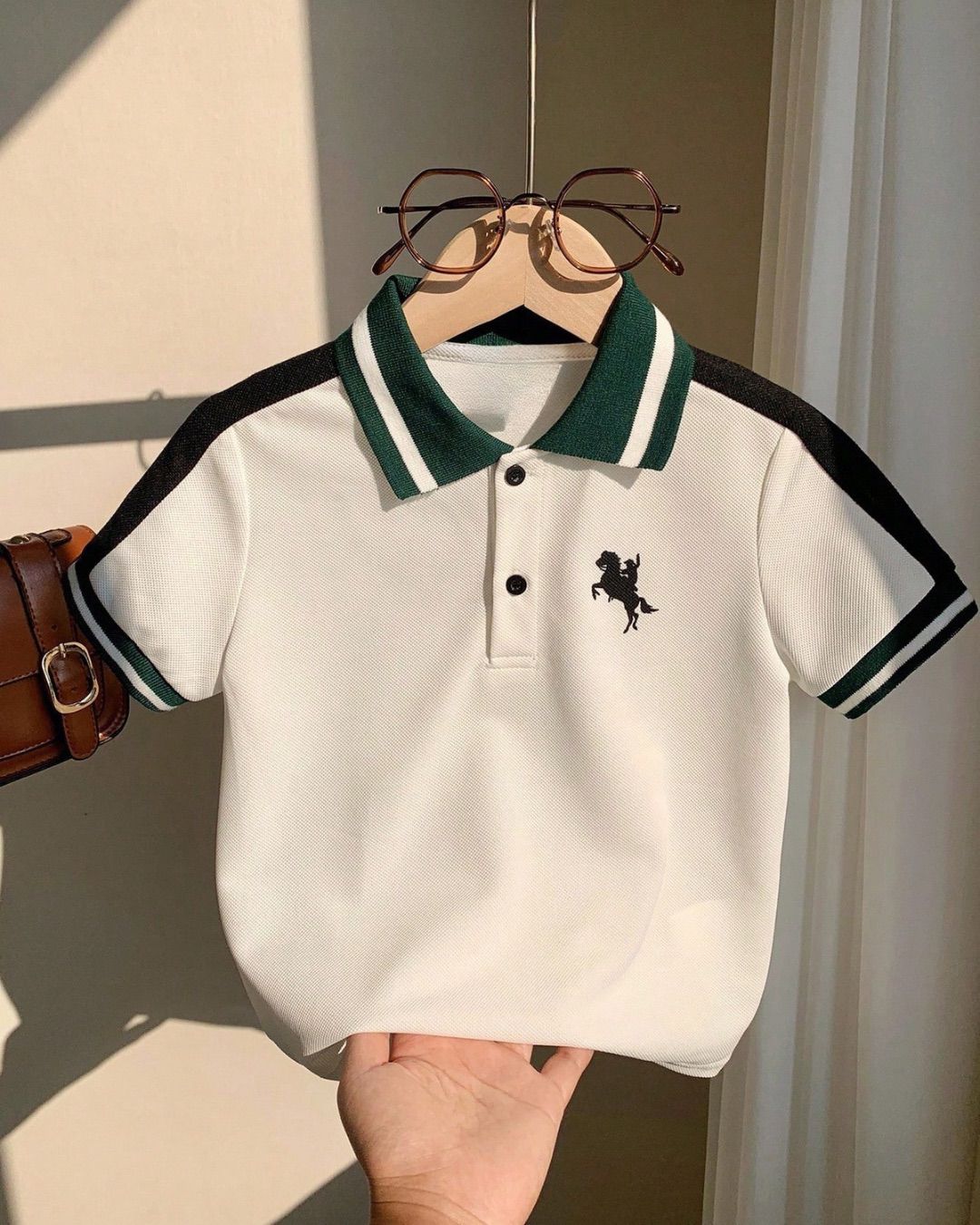 Baby Boys Casual Comfortable Versatile Graphic Colorblock Short Sleeve Polo Shirt | 6M - 3Y