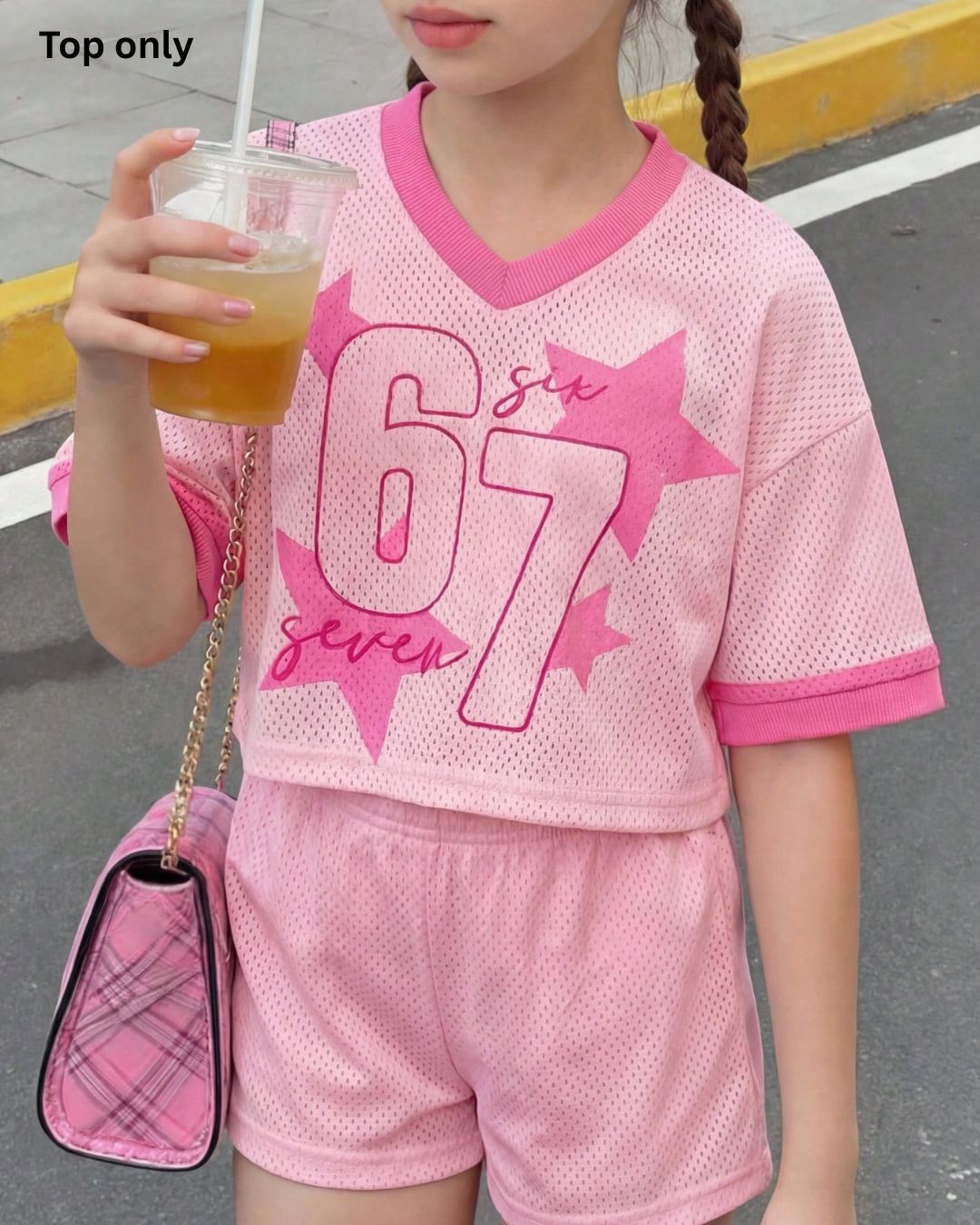 Young Girls 67 Mesh Graphic Crop Top | 4Y - 7Y