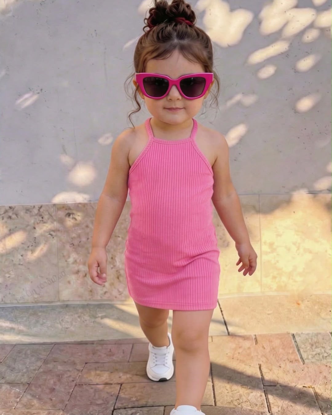 Baby Girls Cute Casual Vacation Knit Ribbed Camisole Dress | 6M - 3Y