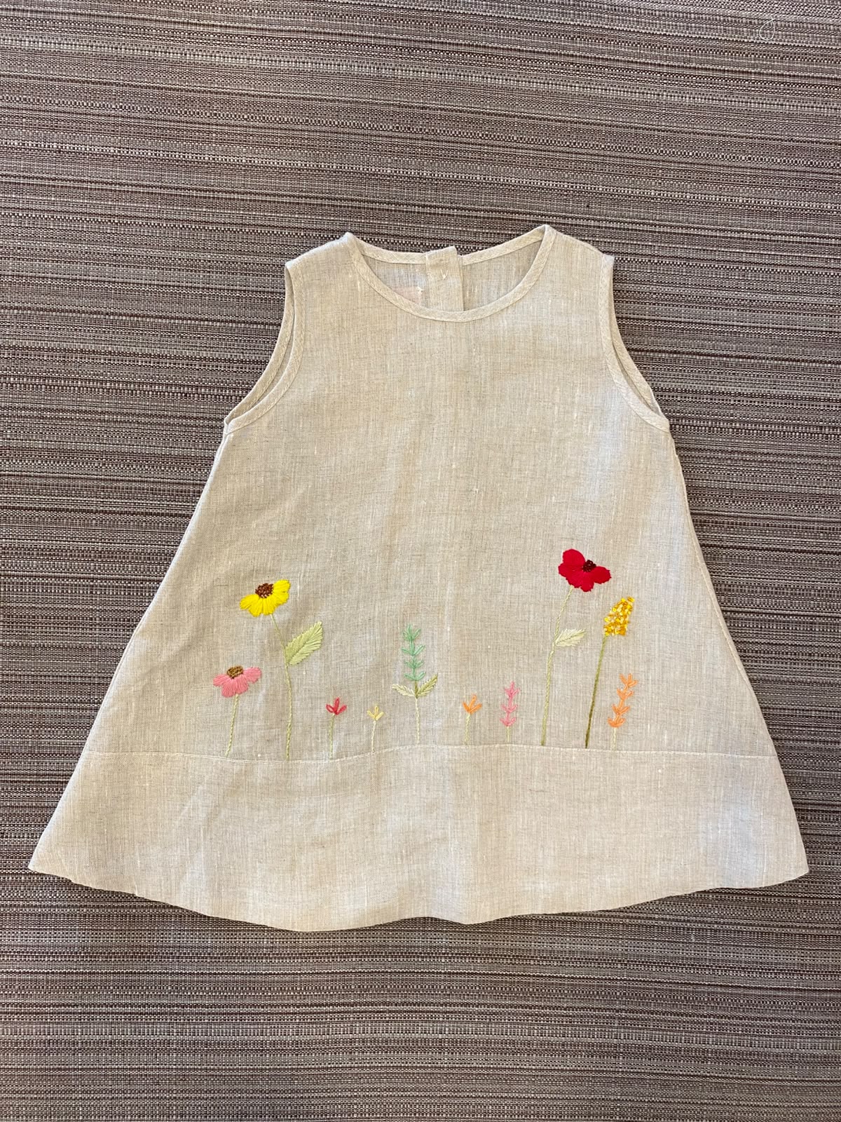 Shells Linen Flower Embo Dress | 1Y