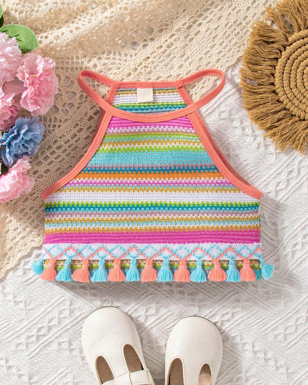Young Girls Woven Rainbow Straps Camisole Top | 4Y - 7Y
