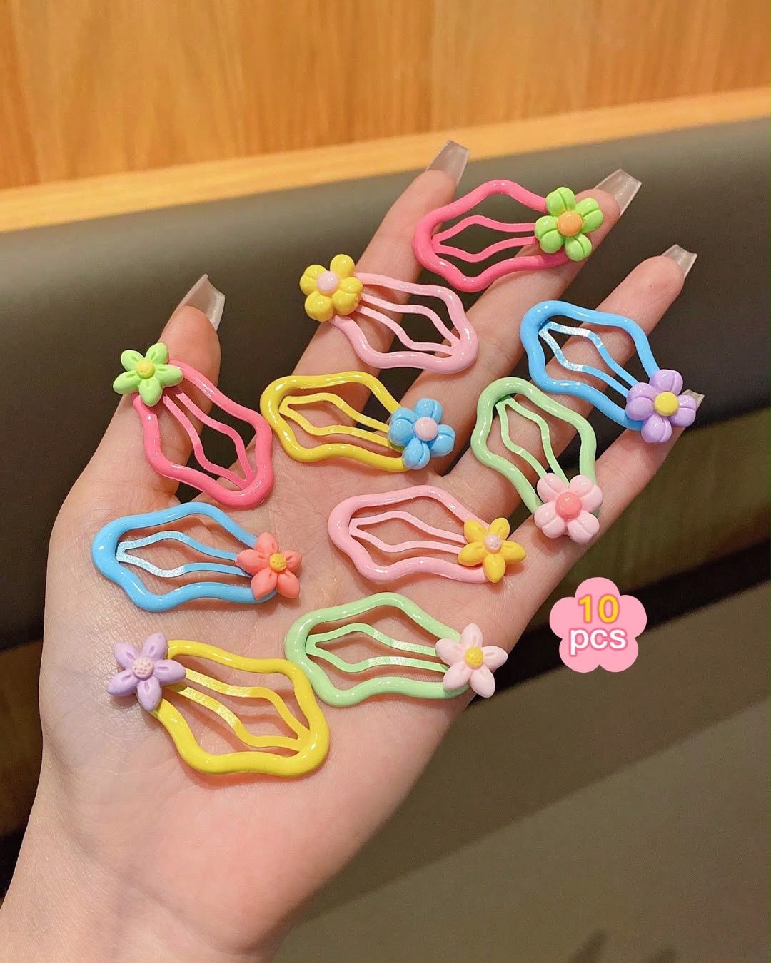 BB Cute Small Flowers Pastel Hair Clips Set