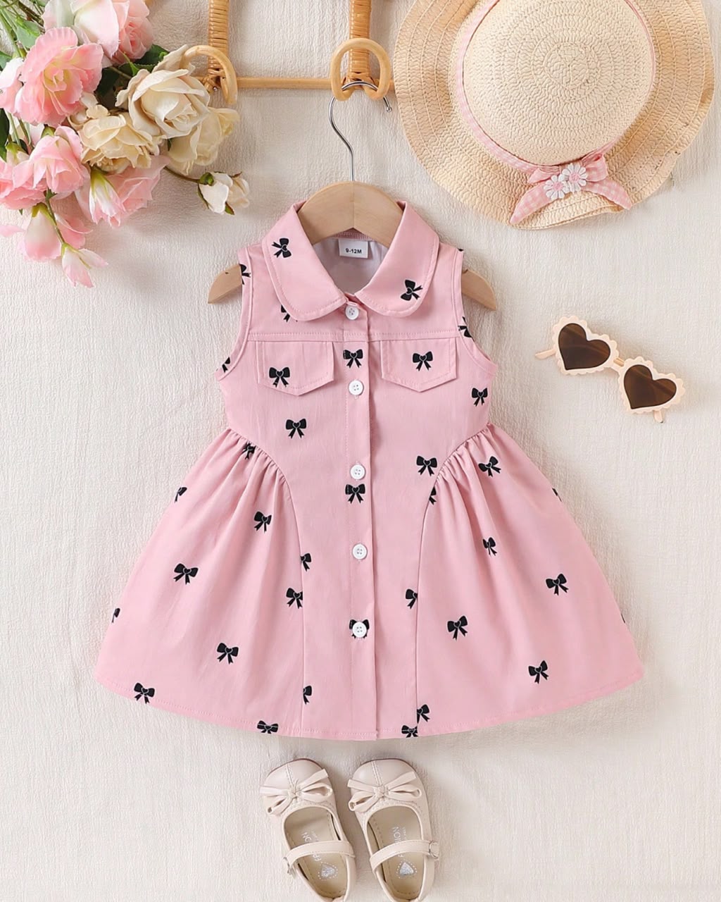 Baby Girls Pink Button-up Shirt Dress | 6M - 3Y