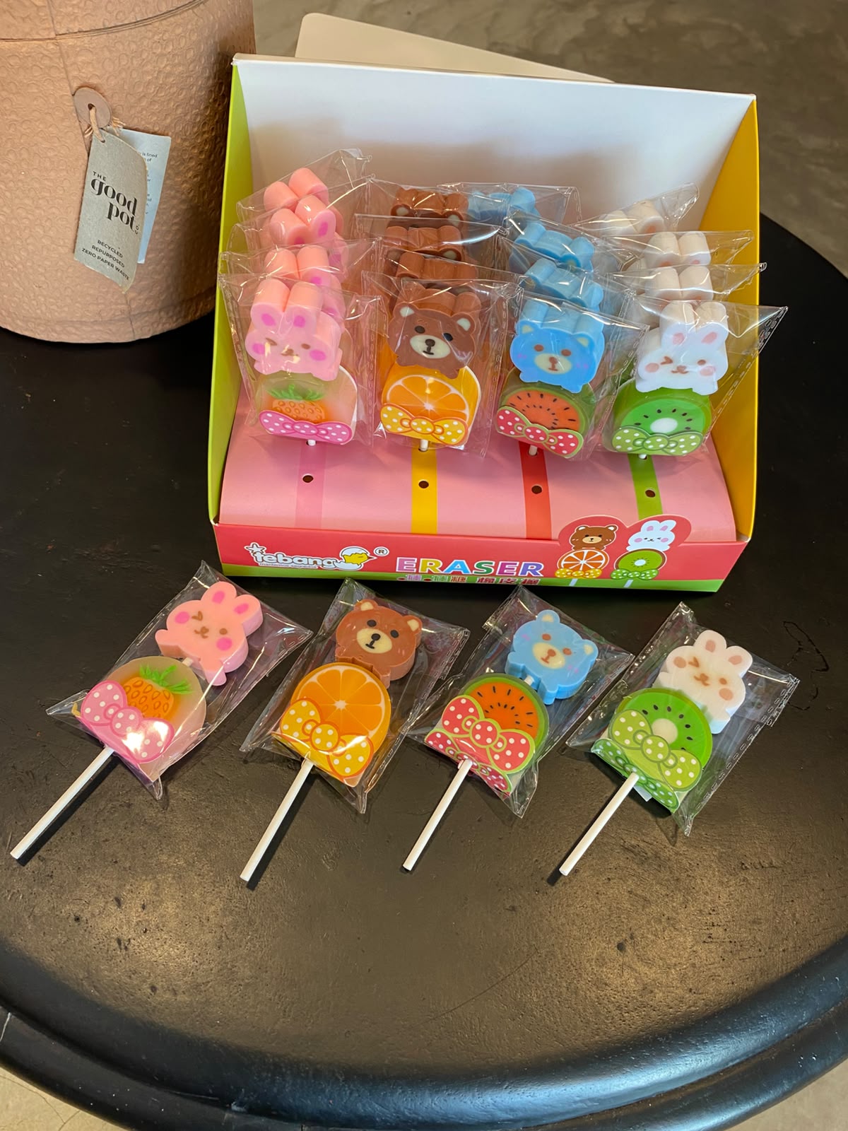 Bee Free Lollipop Design Erasers