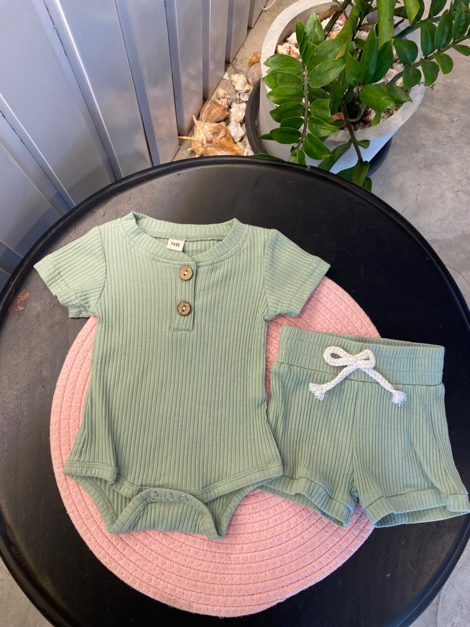 Newborn Short Sleeve Romper & Shorts Set